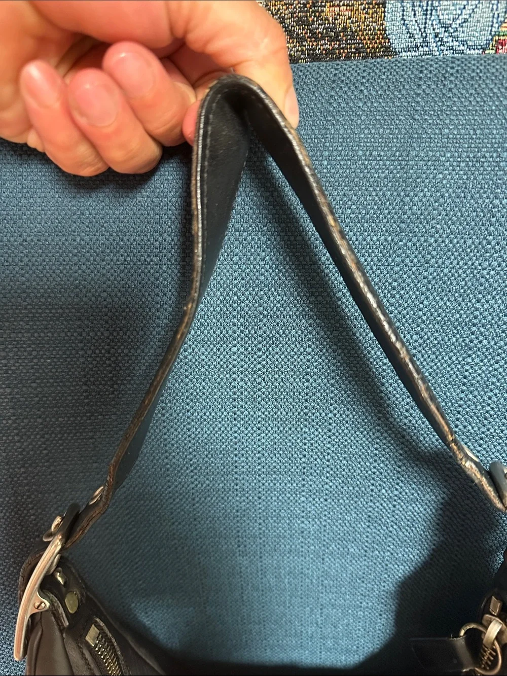 Coach Black Leather Hobo Bag with silver Hardware